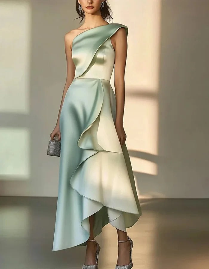 Sage Cascade Dress