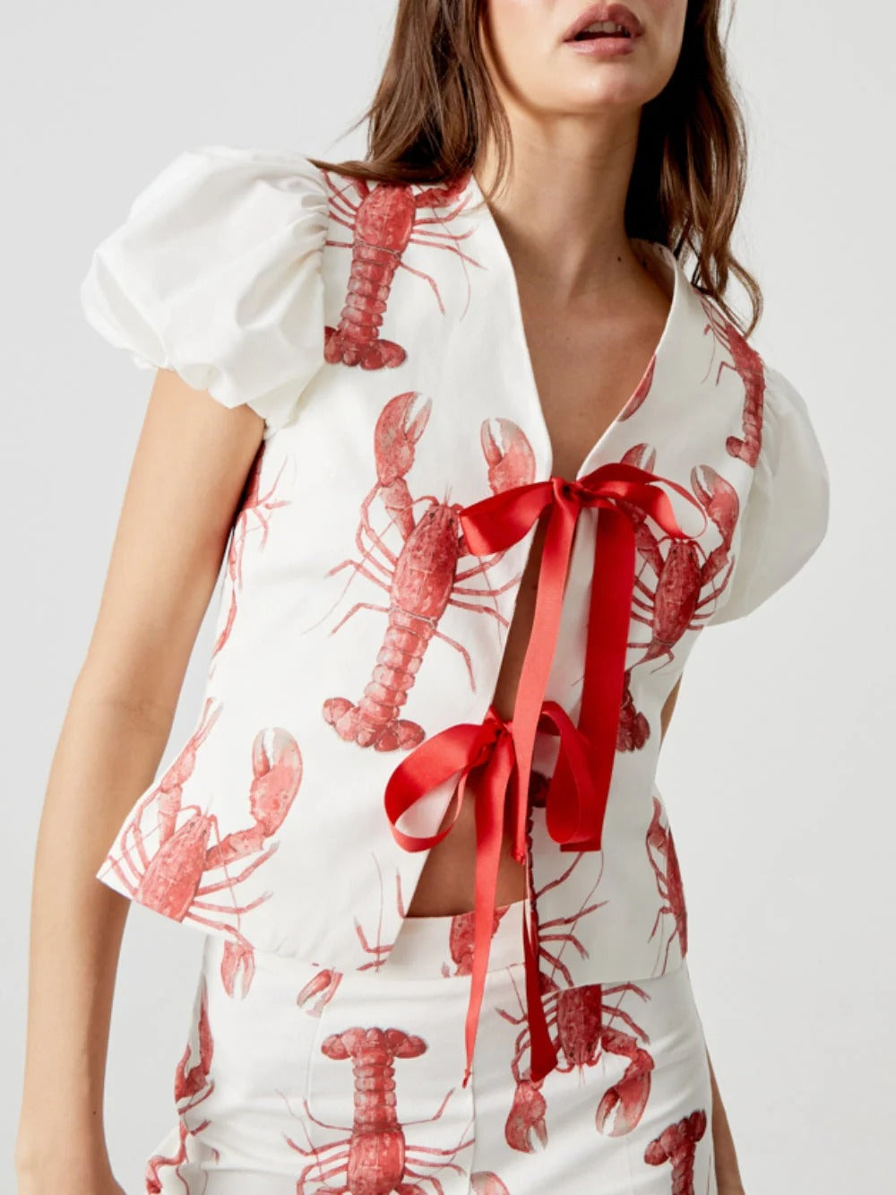 Women’s Coastal Lobster Print Pants Set