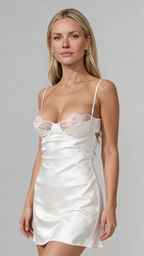 Ivory Satin Slip Dress